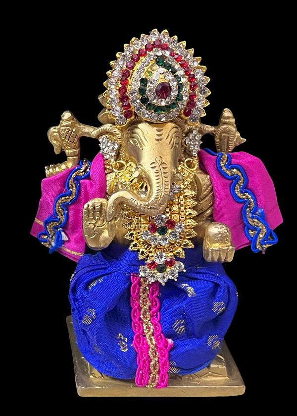 Dhotis for very small idols (less than 4 inches) made of Soft Silk (Pure Silk) - Royal Blue dhoti with Pink border and Pink shalya