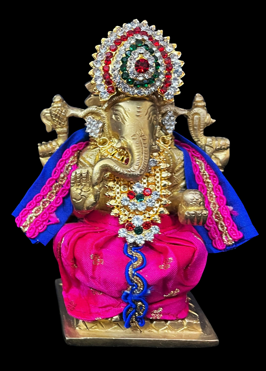 Dhotis for very small idols (less than 4 inches) made of Soft Silk (Pure Silk) - Pink dhoti with Royal Blue border and Royal Blue shalya