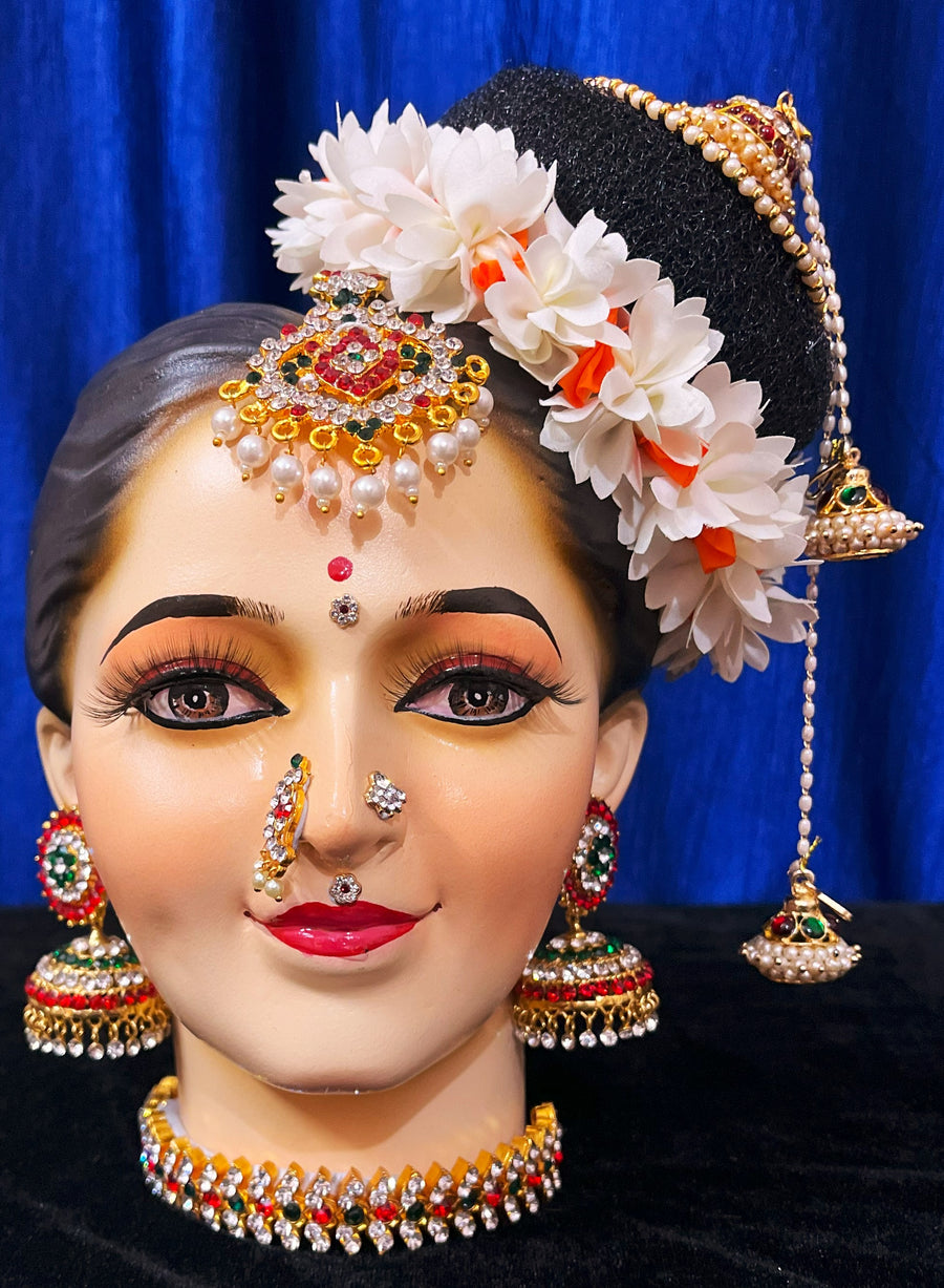 Premium Andal / Meenakshi Fiber Full Face with Jewellery – 11 Inch (cannot be tied to coconut)