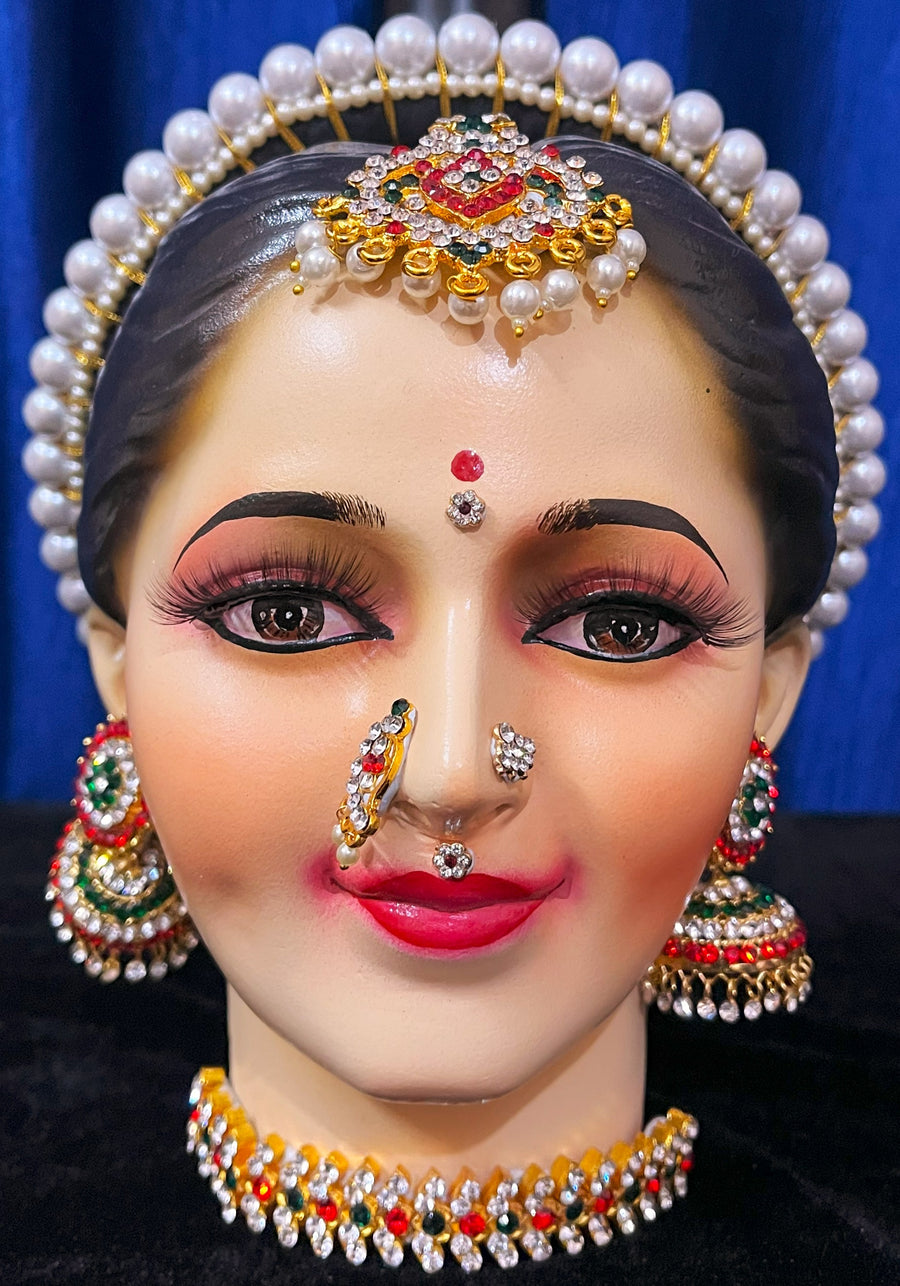 Premium Lakshmi Fiber Half Face with Jewellery – 9 Inch (can be tied to coconut)