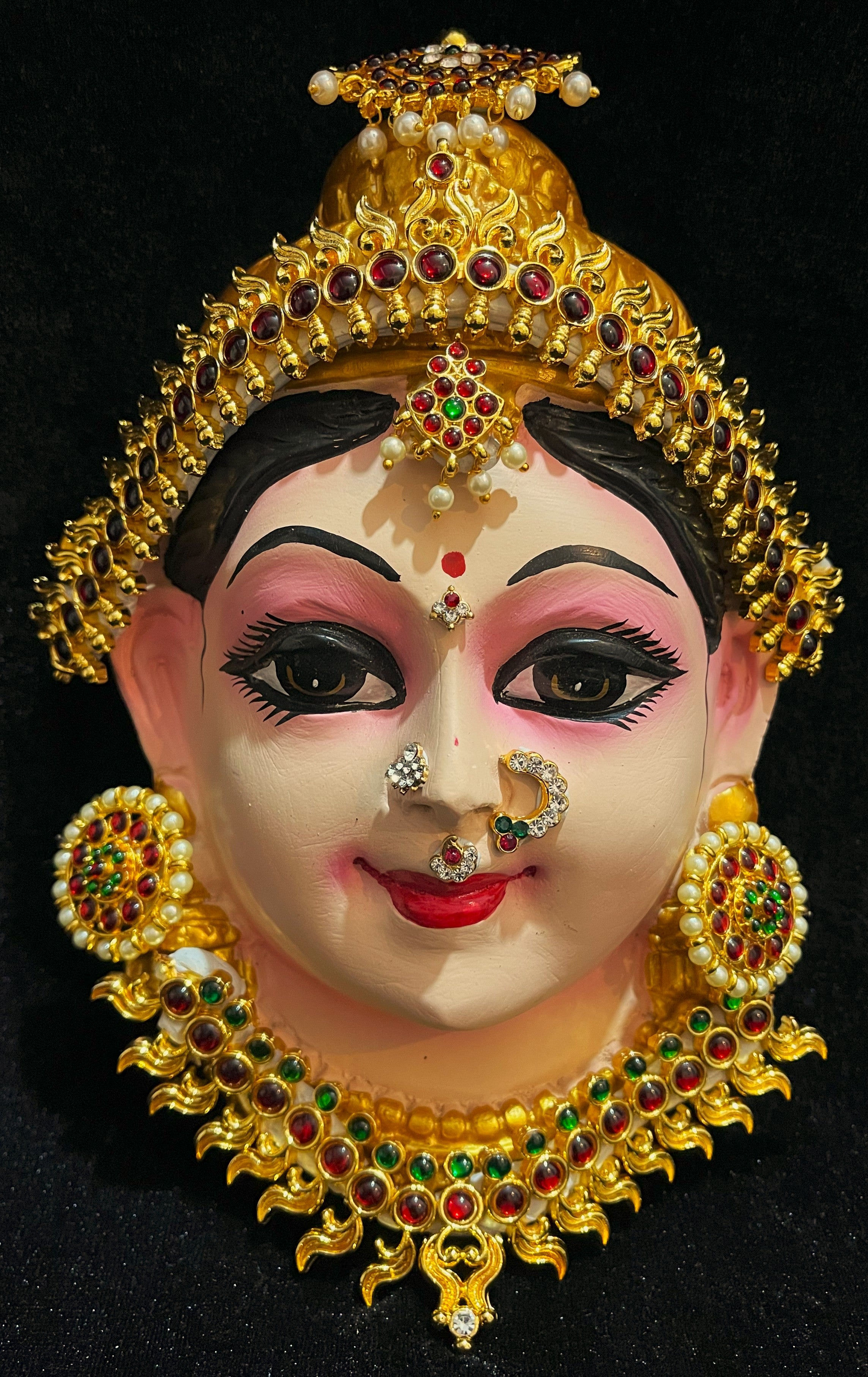 Premium Lakshmi Fiber Half Face with Jewellery – 9 Inch (can be tied to coconut) - Skin 1