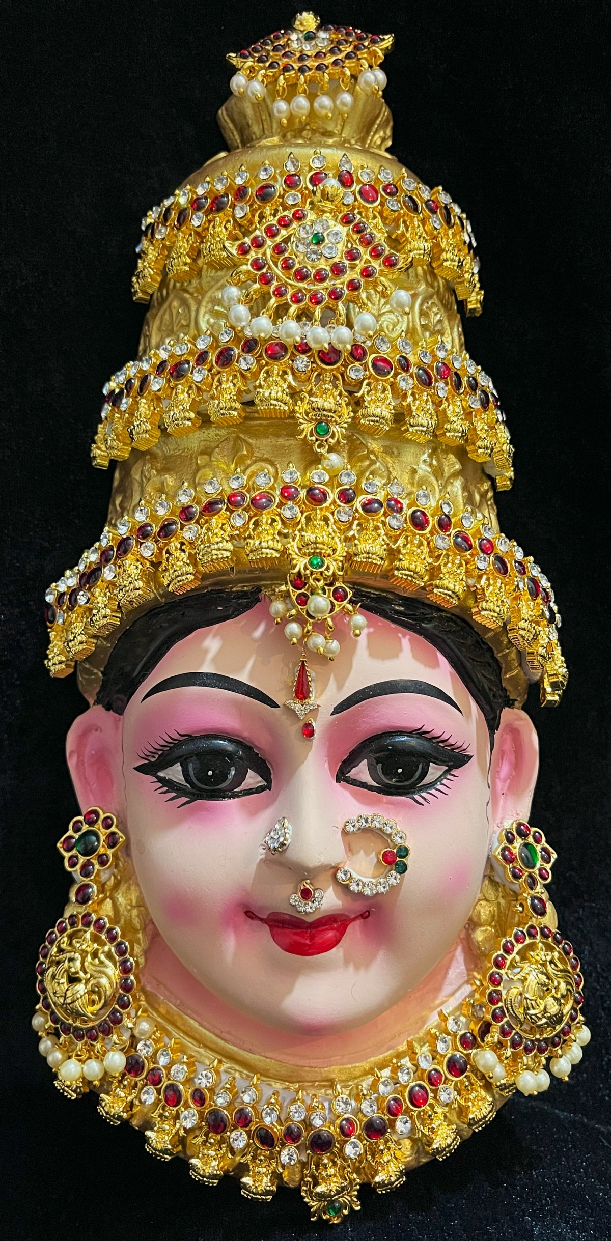 Premium Lakshmi Fiber Half Face with Jewellery – 12 Inch (can be tied to coconut) - Skin