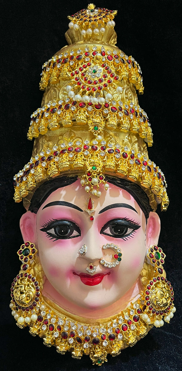 Premium Lakshmi Fiber Half Face with Jewellery – 12 Inch (can be tied to coconut) - Skin