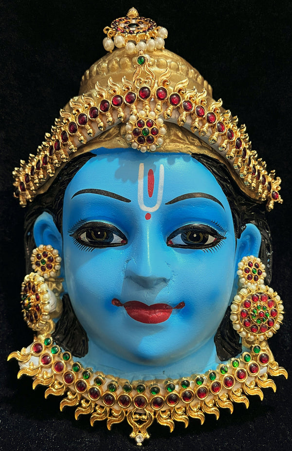 Premium Vishnu Fiber Half Face with Jewellery – 10 Inch (can be tied to coconut)
