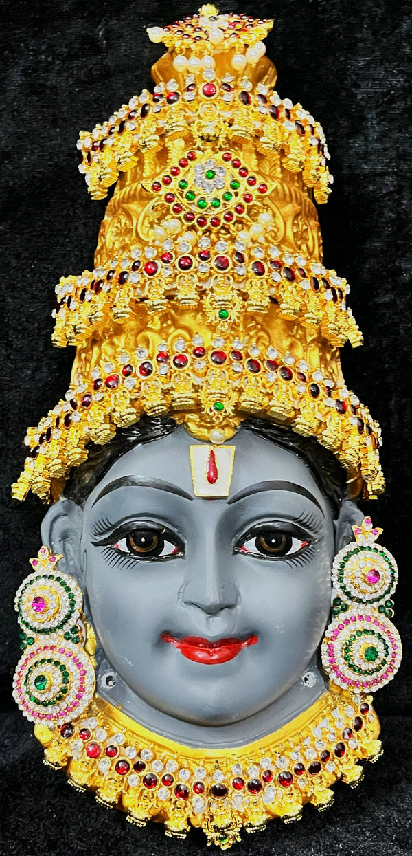 Premium Balaji Fiber Half Face with Jewellery – 12 Inch (can be tied to coconut)
