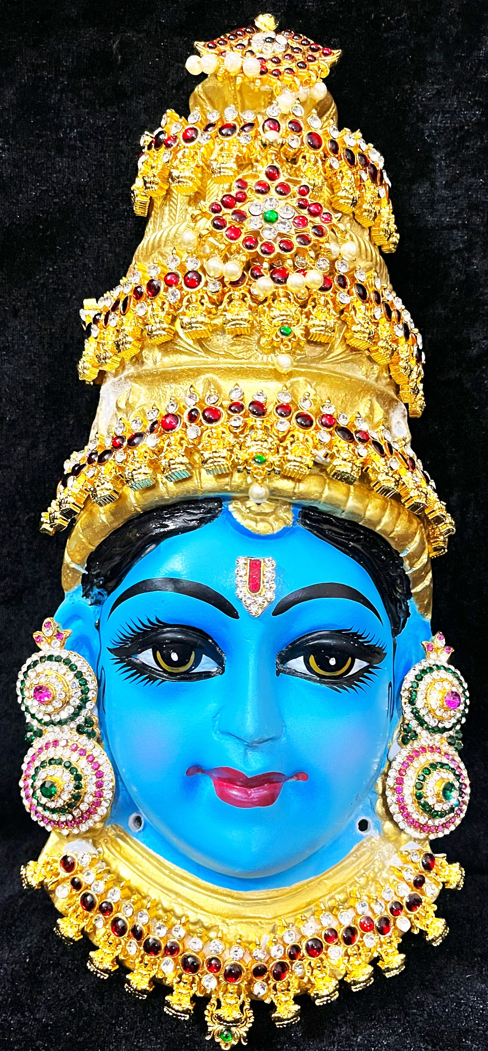 Premium Vishnu Fiber Half Face with Jewellery – 12 Inch (can be tied to coconut) 1