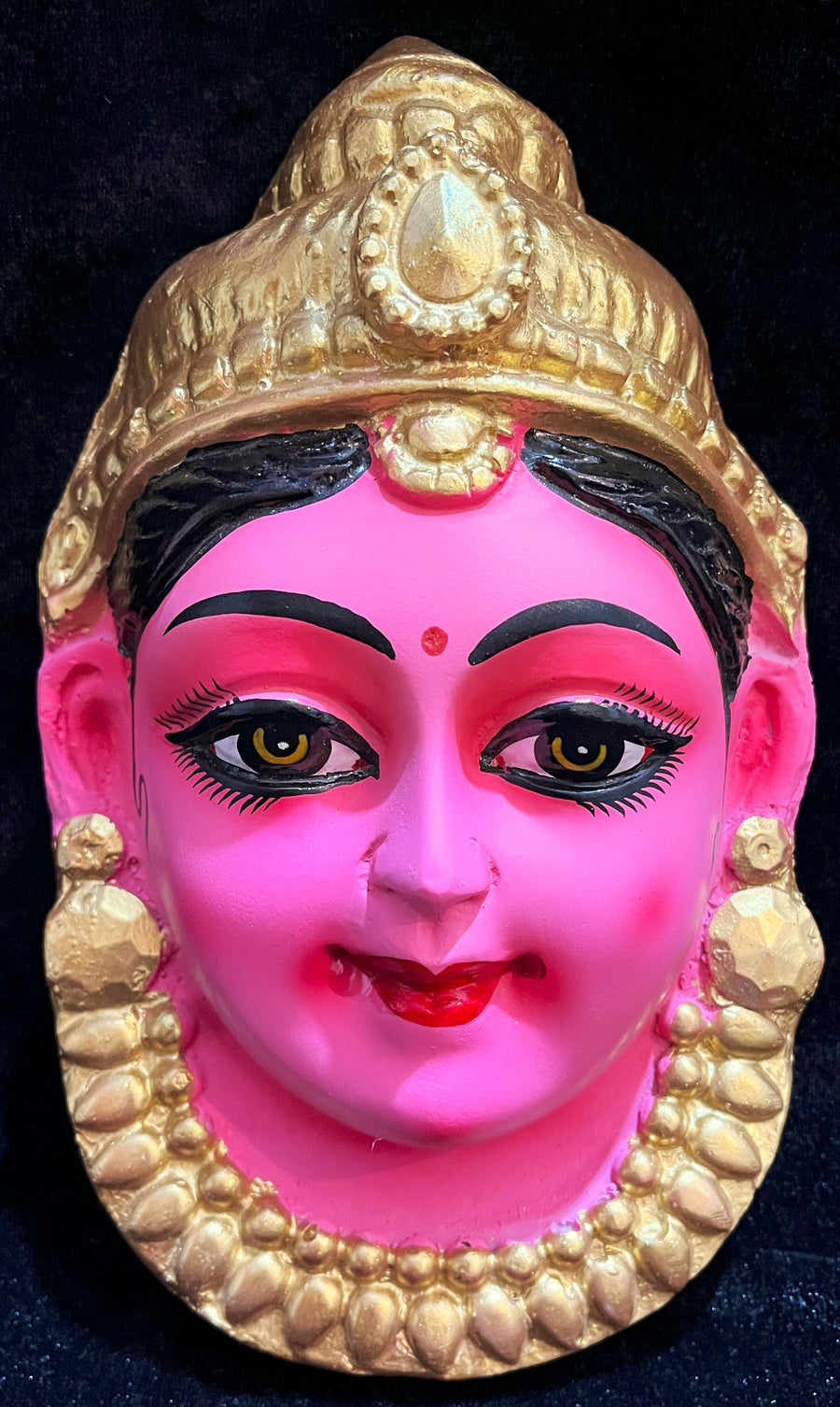 Premium Lakshmi Fiber Half Face with Jewellery – 9 Inch (can be tied to coconut) - Pink