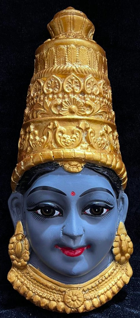 Premium Lakshmi Fiber Half Face with Jewellery – 12 Inch (can be tied to coconut) - Grey
