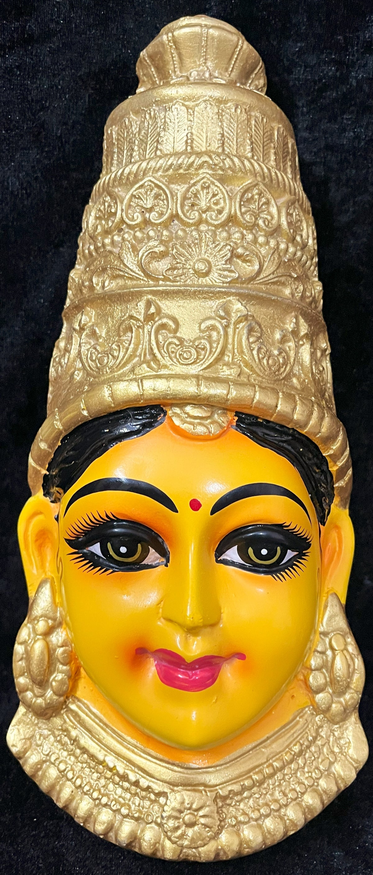Premium Lakshmi Fiber Half Face with Jewellery – 12 Inch (can be tied to coconut) - Yellow