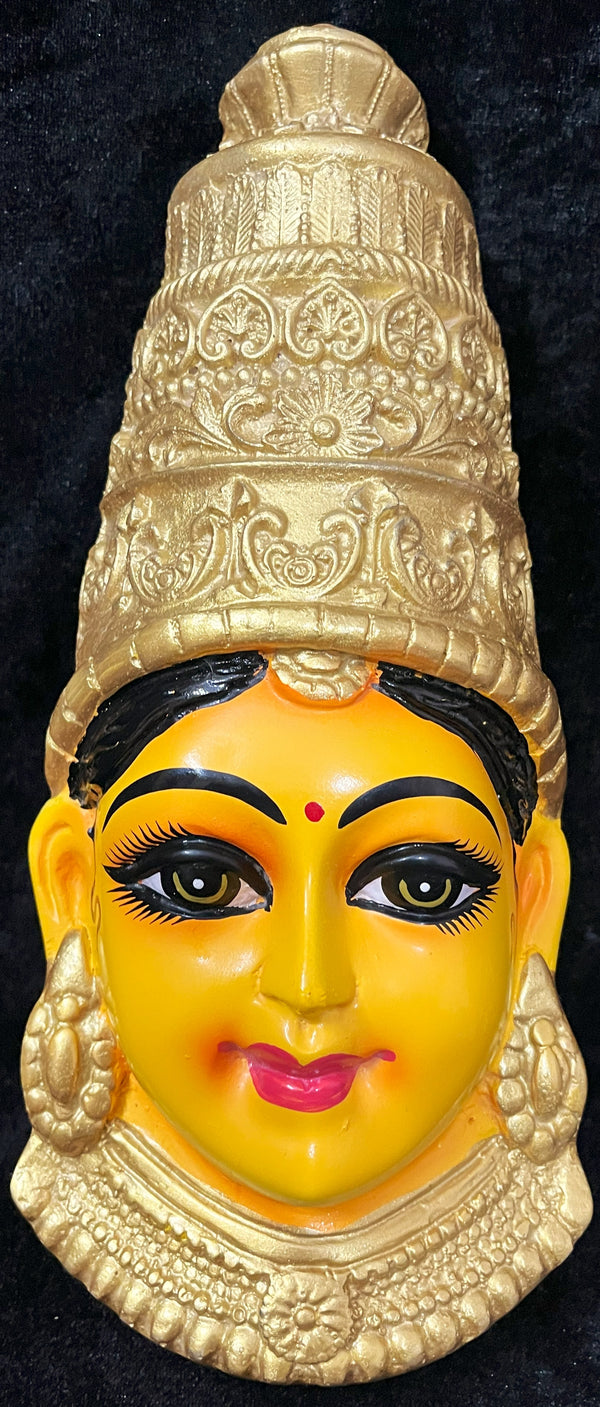 Premium Lakshmi Fiber Half Face with Jewellery – 12 Inch (can be tied to coconut) - Yellow