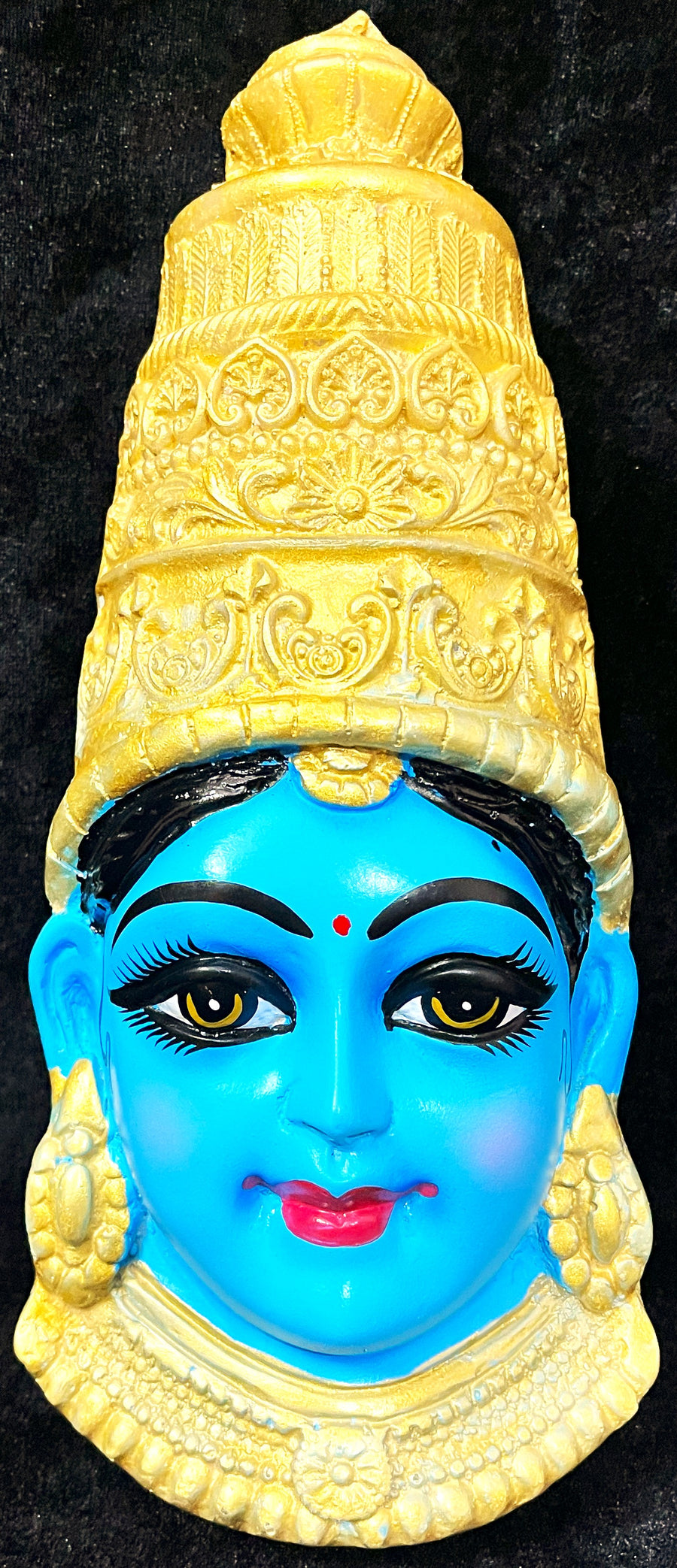 Premium Lakshmi Fiber Half Face with Jewellery – 12 Inch (can be tied to coconut) - Blue