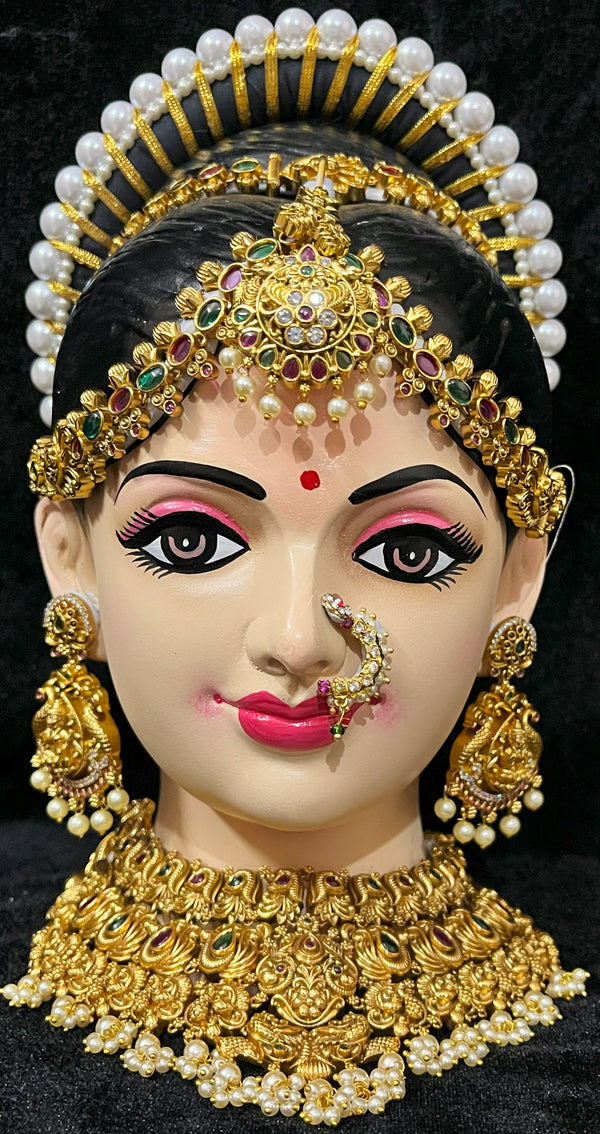 Premium Lakshmi Fiber Full Face with Jewellery – 10 Inch (cannot be tied to coconut)