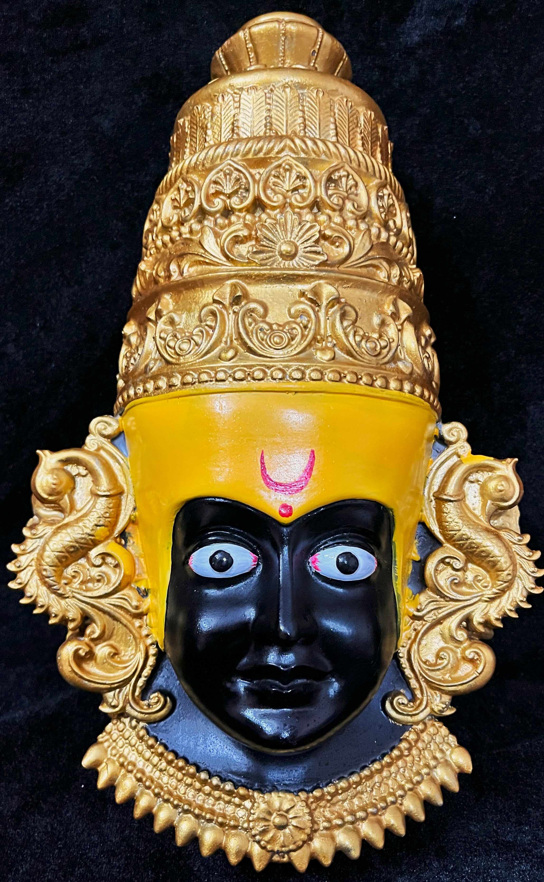 Premium KOHLAPUR MAHALAKSHMI Fiber Half Face without Jewellery – 12 Inch (can be tied to coconut) 1