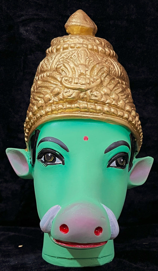 Premium Varahi Fiber Full Face without Jewellery – 10.5 Inch (cannot be tied to coconut) - Green