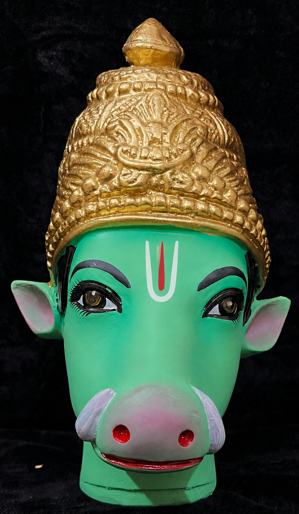 Premium Varaha Fiber Full Face without Jewellery – 10.5 Inch (cannot be tied to coconut) - Green 1