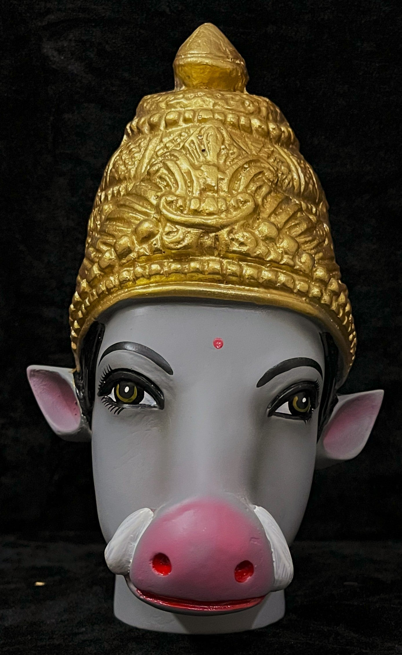 Premium Varahi Fiber Full Face without Jewellery – 10.5 Inch (cannot be tied to coconut) - Grey 1