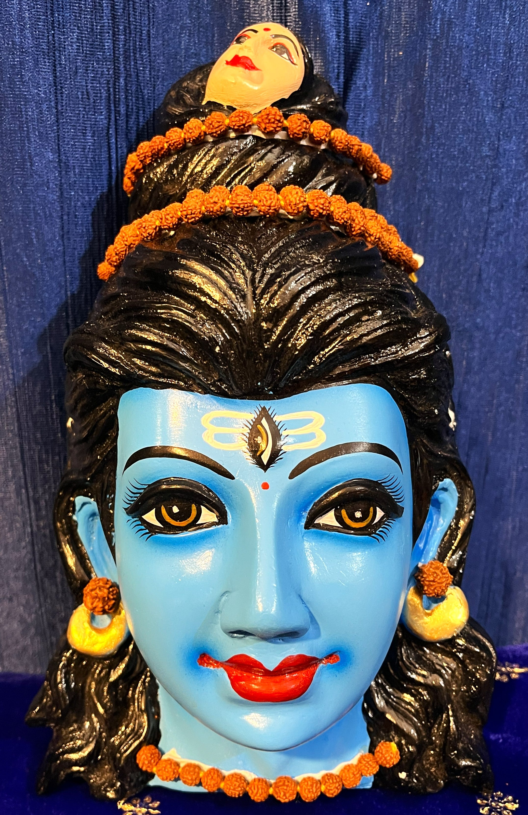 Premium Shiva Fiber Half Face with Jewellery – 11.5 Inch (can be tied to coconut) 1